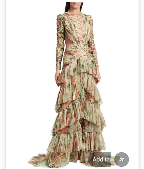 RAISE VANESSA Dresses & Skirts - Raise vanessa floral tier draped ruffle gown